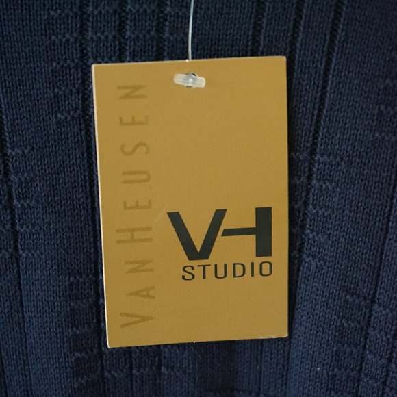 New! Van Heusen Studio Men's Medium Blue Sweater RN# 36543 - Picture 2 of 7